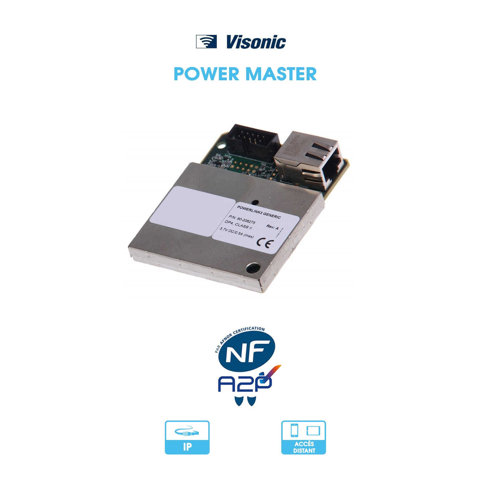 Module IP Visonic | Powerlink3 PG2 | Contrôle du système d'alarme sur téléphone