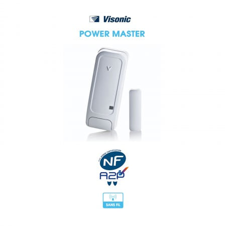 Contact magnétique d’ouverture Portes/Fenêtres sans fil | Visonic | Compatible Power Master 30